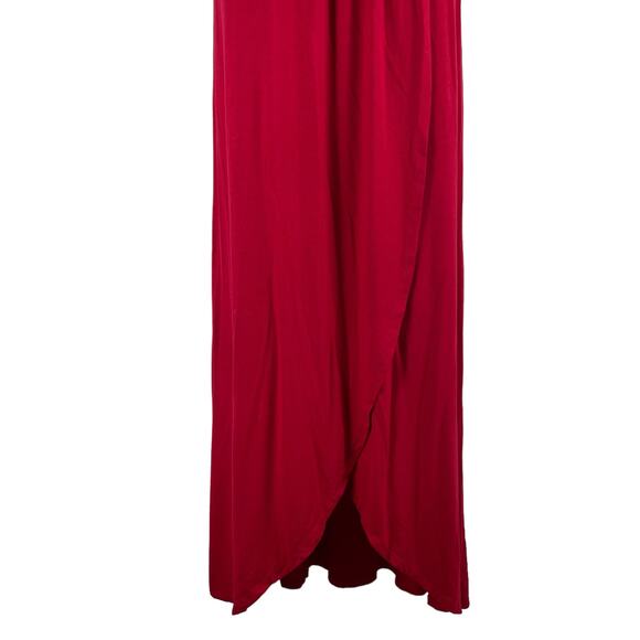 Rolla Coster Cold Shoulder Faux Wrap Maxi Dress Red Size S - Picture 5 of 9